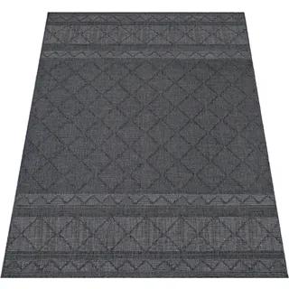 Paco Home Teppich »Vermont 191«, rechteckig, 4 mm Höhe, Flachgewebe, modernes Design mit Rauten, gesteift, Outdoor geeignet Paco Home anthrazit B: 300 cm   1 St.