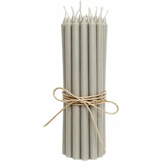 12er Pack dünne Stabkerzen H:20 cm Ø:1,3 cm div. Farben Brenndauer 2,5 Stunden;French Grey