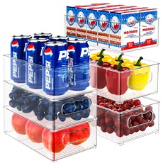 Kühlschrank Organizer Set - 6er Set (3 Mittel, 3 Groß) Kühlschrank Organizer, Organizer Kühlschrank für Speisekammer, Gefrierschrank, Schrank, Schublade, Büro - BPA-frei