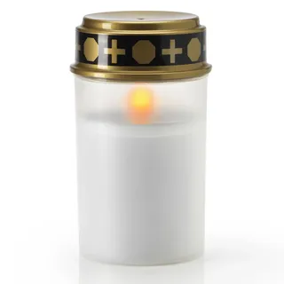 KELOPEST® LED Grablicht weiß oder rot mit Batterie und bis zu 6 Monaten Leuchtdauer | LED Grabkerze mit realistischem Flackereffekt