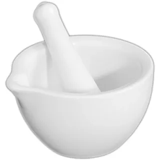 Holst Porzellan KPM 008 FA1 Mörser Gewürzmörser mit Stössel, weiß, 8 cm, 2 Einheiten