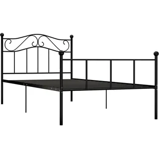 vidaXL Bettgestell Schwarz Metall 100 × 200 cm - Schwarz