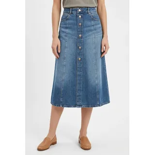 BOSS ORANGE Jeansrock "DNM MIDI SKIRT Premium Damenmode" in Midi-Länge, Knopfverschluss, medium blau 424