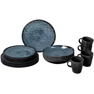 BRUNNER Campinggeschirr Set (Set 16 Stück) für 4 Personen - Lunchbox Venetian - aus Melamin Stone Touch von hoher Qualität, rutschfest und langlebig
