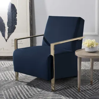 SAFAVIEH Modern Upholstered Accent Chair, in Navy