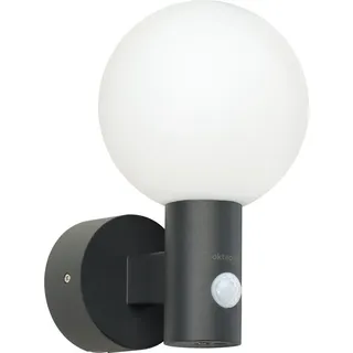 Oktaplex lighting Außenleuchte Aluminium 12,5 cm mit Bewegungsmelder IP65 1600lm anthrazit