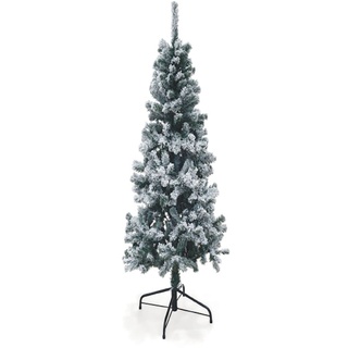 Weihnachtsbaum Tannenbaum grün schmal verschneit mit Steckstruktur H 180 cm Sestriere Superior Slim