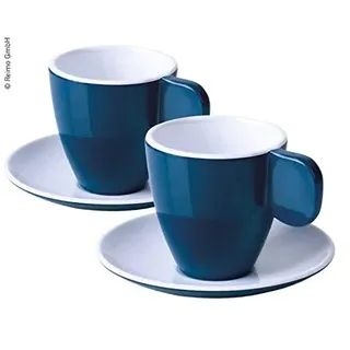 Camp4 Melamin Espresso-Tassen, 2er-Set, dunkelblau/weiß, 2Tassen+2Untertassen (9329930932)
