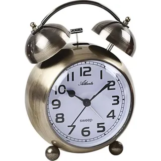 Atlanta 2102/9 Wecker Quarz analog golden Glockenwecker Doppelglockenwecker - Gold