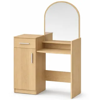 Schminktisch OTTO HOME "Trympo 1, Kosmetiktisch, Frisiertisch, Schminkkommode, Toilettentisch", sonoma, sonoma, sonoma, B:85,6cm H:139cm T:39cm, Tische, Schminktisch, Schminktisch mit Spiegel und Stauraum (1 Schublade, 1 Tür)