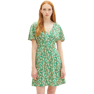 TOM TAILOR Denim Damen 1036825 Sommerkleid mit Blumen, 31953-Green Flower Print, L