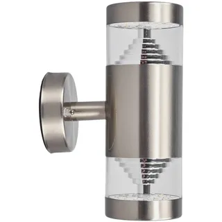 Lindby LED Wandleuchte außen Lanea (spritzwassergeschützt (Modern) in Alu aus Edelstahl, Außenwandleuchten Wandlampe Led Außenlampe Outdoor für Außenwand/Hauswand Haus Terrasse &