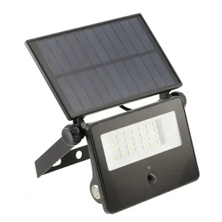 GTV - LUMOS Solarlampen für Außen Solar-Fassadenleuchte mit Bewegungs/Dämmerungssensor Solarleuchte mit Bewegungsmelde 3000lm, 5,5V, 2x2000mAh, IP65, 6400K - für Aussen Outdoor Garten