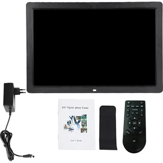 17inch 1440*900HD Digitales Foto Bild Frame Alarm Wecker Album Fernbedienung Schwarz - Schwarz