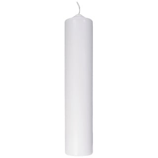 Rayher 3140300 Stumpenkerze, weiß, rund, Länge 30 cm, 6 cm ø,100% Paraffin, RAL-Gütezeichen, Rundkerze, Taufkerze, Kommunionkerze, Kerzenrohling zum Verzieren und Basteln