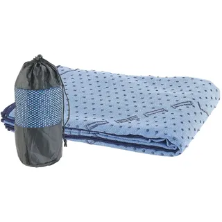 PEARL Sports Handtuch für Sportmatte: 2in1-Mikrofaser-Yoga-Handtuch & Auflage, saugfähig, rutschfest, blau (für Gymnastikmatte, Auflage für Gymnastikmatte, Antirutschmatte)
