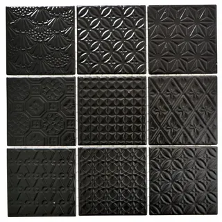 Keramikmosaik schwarz Fliesenspiegel Bad Wand Küche 22B-1403 10 Mosaikpllatten