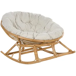 Beliani Schaukelstuhl 110 x 72 x 108 cm Beige mit Kissen