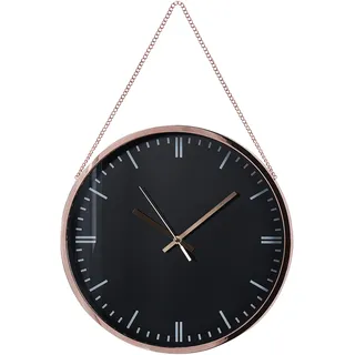Beliani Wanduhr 30 cm 30x48x4 schwarz/kupfer