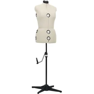 vidaXL Schneiderpuppe Verstellbar Weiblich Schneiderbüste Schaufensterpuppe Torso Mannequin Damenbüste Schaufensterfigur Creme M Größe 40-46