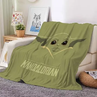 Mandalorian Yoda Flannel Fleece Blanket Grogu Kuiil Karga Decke Sommer Sofa Quilt - Grogu 15 - 150x200cm