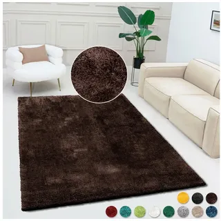 Bruno Banani Teppich »Dana Teppich, besonders weich und kuschelig, Kundenliebling« rechteckig 30 mm Höhe uni, Mikrofaser Teppiche, Wohnzimmer, Schlafzimmer, Esszimmer, braun