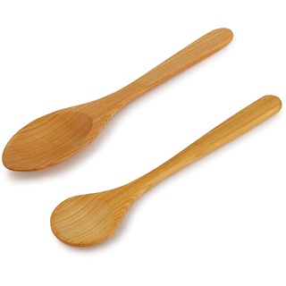 Linnuo Kochlöffel Holz Set 30cm - Schutz vor Kratzer für Topf Pfanne - Küchenhelfer Set aus edlem Kirschholz - Hitzebeständig Antibakteriell - 100% EU Naturprodukt - Kochen Plastikfrei & Gesund