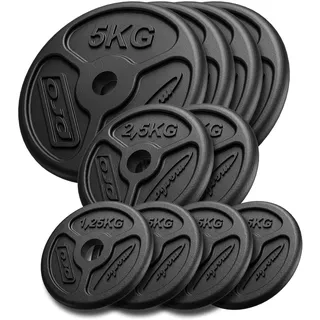 Marbo Sport Guss Hantelscheiben-Set Hantelscheibe 30 kg schwarz