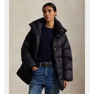 Polo Ralph Lauren für Damen. 211971186001 Schwarze gewebte Jacke (L), Lässig, Nachhaltig, Recyceltes Nylon