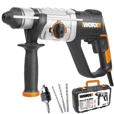 WORX WX339.3 Akku-Bohrhammer 800W - 3 Funktionen Bohrbohrer mit Drucklufthammer und Meißeln - SDS-Plus Bohrfutter für schnellen Bitwechsel