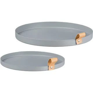 Creativ home Dekoteller »Deko-Teller«, (2 St.), mit Schlaufendetail Creativ home grau