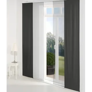 Schiebegardine WIRTH "Neufahrn" Gr. 4, schwarz, B:60cm H:245cm, Jacquard, Polyacryl, Polyester, Gardinen, Schiebegardine, Inkl. Befestigungszubehör