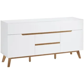 Sideboard , Weiß, Eichefarben , Holz, Holzwerkstoff , Eiche , furniert, massiv , 5 Schubladen , 145x76x40 cm , Typenauswahl, Beimöbel erhältlich , Holzmöbel, Kommoden Holz, Sideboards Holz