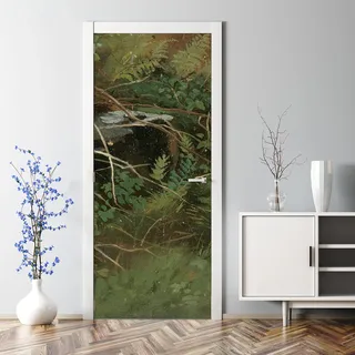 Dekorative Aufkleber Tür Deko selbstklebend Klebefolie Türtato Türposter Blumen Frühling 70 x 200 cm - Grün