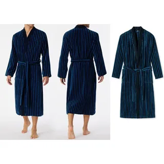 SCHIESSER Herren Soft Velour 125 Cm Länge - Bio Baumwolle Bademantel, Dunkelblau_178405, L EU