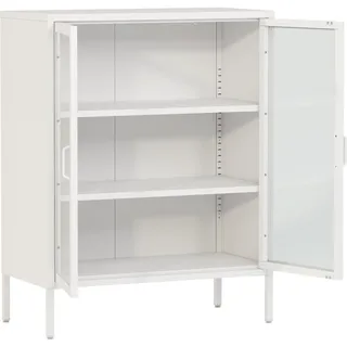 [en.casa] Sideboard Fauske mit Glastüren Weiß