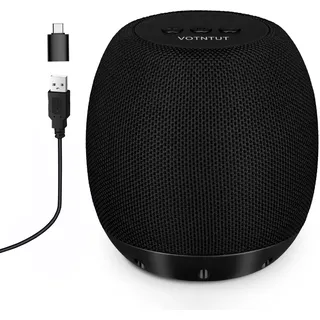 ZETIY Lautsprecher mit USB - Mini Stereo-Sound für PC, Notebook, Laptop, Desktop - Plug and Play (Schwarz)