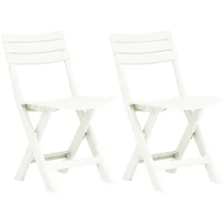 vidaXL Gartenstuhl 44 x 41 x 78 cm weiß 2 St. klappbar