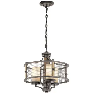 Elstead Lighting Kronleuchter , Dunkelgrau , Metall, Glas , 50.5 cm , Grüner Punkt, RoHS , höhenverstellbar , Lampen & Leuchten, Leuchtenserien