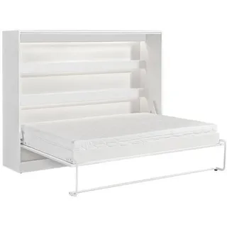 Kaiser Möbel Schrankbett Perfekt 160x200 Ein Horizontales Vereint Weiß+Schwarz , Metall , Echtholz,Balkeneiche , 2-Schicht , Rechteckig , 160x200 cm , Schlafzimmer, Betten, Gästebetten, Klappbetten