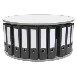 REEF Tisch-Ordnerdrehsäule hellgrau bis zu 24 Ordner, Etagen einzeln drehbar, H: 44,0 cm