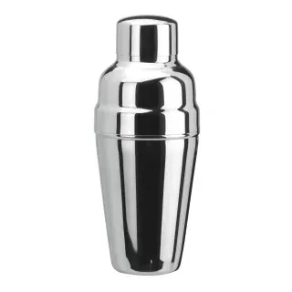 Deluxe Cocktail Shaker mit Eisrückhalter, 3-teilig, Cocktailmischer bestehend aus Shakebecher, Barsieb und Deckel, Fassungsvermögen: 500 ml