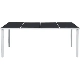 vidaXL Gartentisch 190x90x74 cm Schwarz Stahl - Schwarz