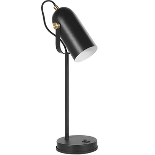 BELIANI Tischlampe Schwarz 48 cm aus Metall Glockenförmig Elegant Modern Retro Stil - Schwarz, Weiß, Gold