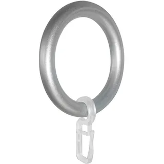 GARESA Gardinenring Kunststoffring mit Haken 1-läufig Ø 28 mm 28 cm Silber