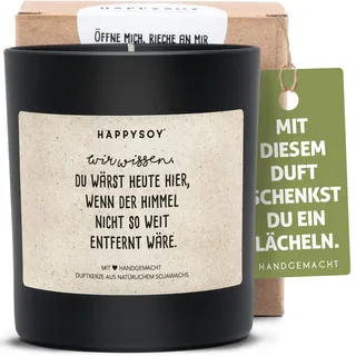 Trostkerze im Glas mit Spruch - aus Sojawachs natürlich handgemacht - nachhaltiges persönliches Geschenk Kondolenzgeschenk Beileid aussprechen - Kerze für Verstorbene Trauerkerze