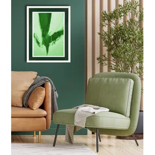 queence Bild mit Rahmen »Abstrakt, dunkelgrün« Abstrakt   Abstrakte   Kunst 1 Stk. tlg. Poster mit buntem Acrylglas Passepartout, grün