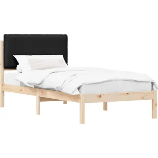 vidaXL Bettgestell mit gepolstertem Kopfteil Schwarz 80 x 200 cm - Schwarz