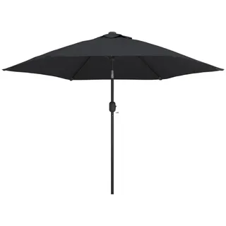 vidaXL Sonnenschirm mit LED-Leuchten und Stahlmast 300 cm Schwarz - Schwarz