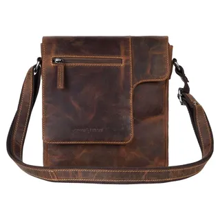 Greenburry Umhängetasche Leder für Damen und Herren Vintage braun Schultertasche 1650-25 - Braun